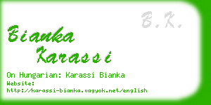 bianka karassi business card